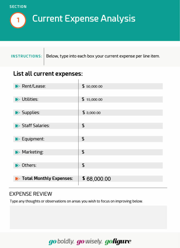 Expense Analysis Worksheet - Go Figure Accounting